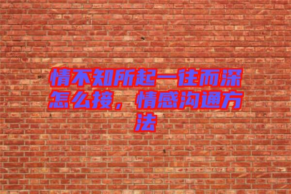 情不知所起一往而深怎么接，情感溝通方法