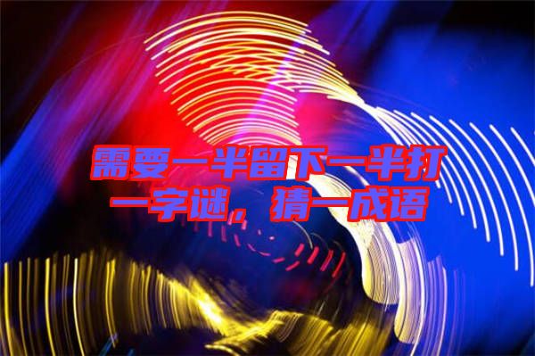 需要一半留下一半打一字謎，猜一成語