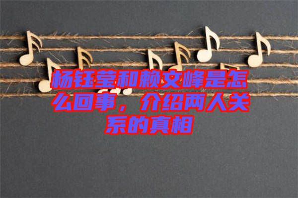 楊鈺瑩和賴文峰是怎么回事，介紹兩人關(guān)系的真相