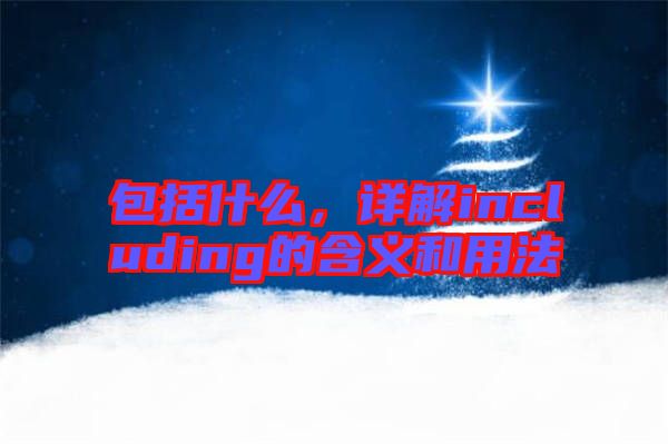 包括什么，詳解including的含義和用法