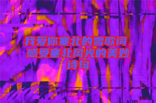 我愛你塞北的雪歌詞，感受塞北風光的美妙詩句