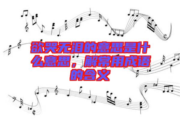 欲哭無淚的意思是什么意思，解常用成語的含義