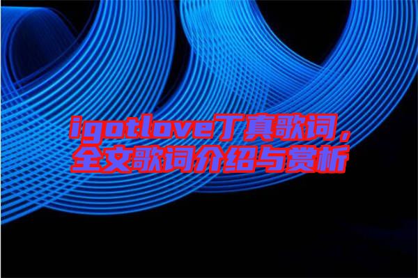 igotlove丁真歌詞，全文歌詞介紹與賞析