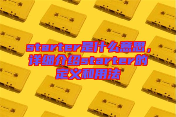 starter是什么意思，詳細(xì)介紹starter的定義和用法