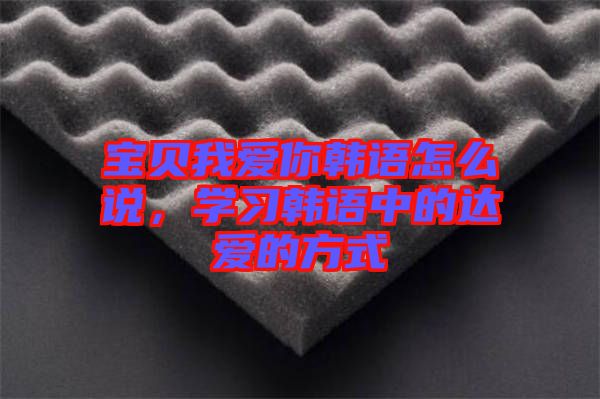 寶貝我愛你韓語怎么說，學(xué)習(xí)韓語中的達(dá)愛的方式