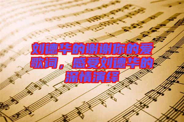 劉德華的謝謝你的愛歌詞，感受劉德華的深情演繹