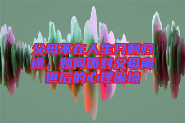 父母不在人生只剩歸途，如何面對父母離世后的心理困境