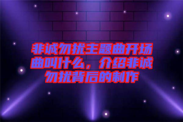 非誠勿擾主題曲開場曲叫什么，介紹非誠勿擾背后的制作