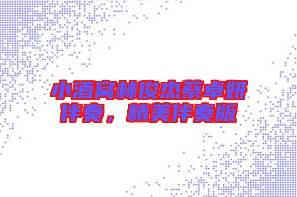 小酒窩林俊杰蔡卓妍伴奏，精美伴奏版