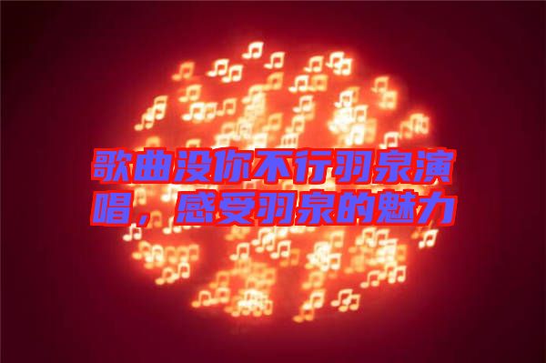 歌曲沒你不行羽泉演唱，感受羽泉的魅力