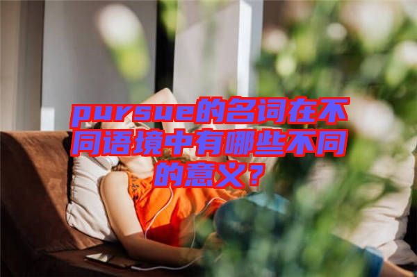 pursue的名詞在不同語境中有哪些不同的意義？