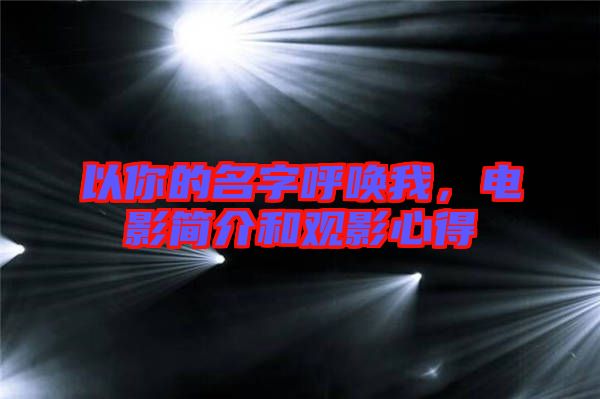 以你的名字呼喚我，電影簡介和觀影心得