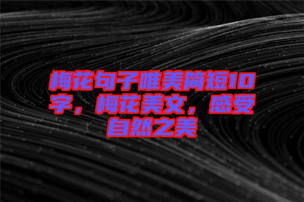 梅花句子唯美簡短10字，梅花美文，感受自然之美