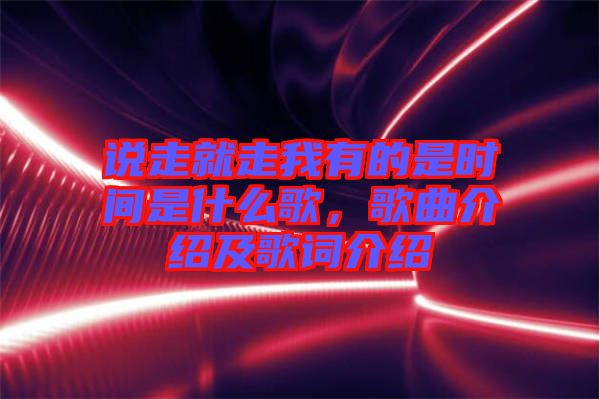 說走就走我有的是時間是什么歌，歌曲介紹及歌詞介紹