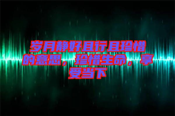 歲月靜好且行且珍惜的意思，珍惜生命，享受當下