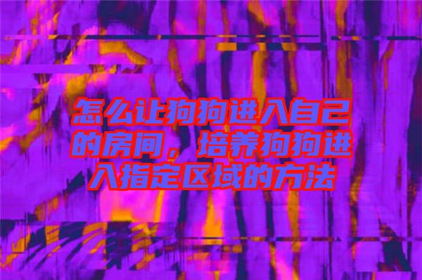 怎么讓狗狗進入自己的房間，培養狗狗進入指定區域的方法