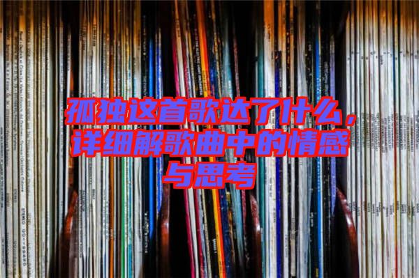 孤獨這首歌達了什么，詳細解歌曲中的情感與思考