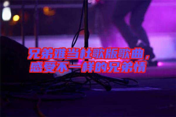 兄弟難當(dāng)杜歌版歌曲，感受不一樣的兄弟情
