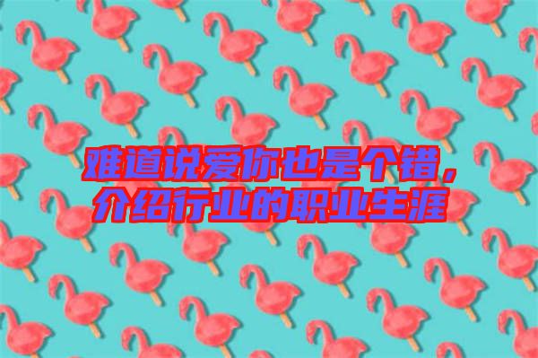 難道說愛你也是個錯，介紹行業(yè)的職業(yè)生涯
