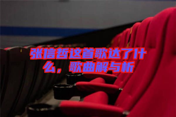 張信哲這首歌達了什么，歌曲解與析