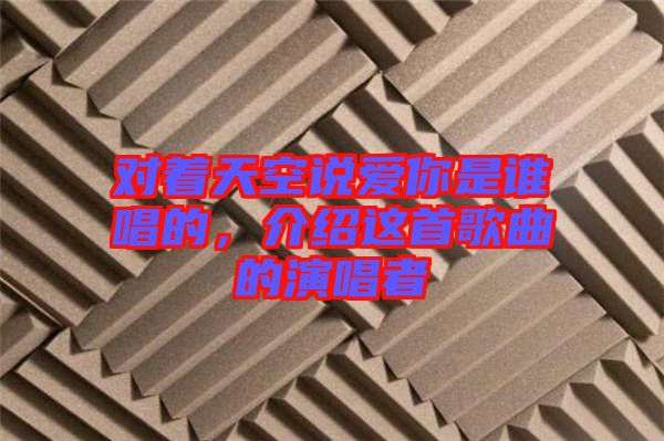 對(duì)著天空說(shuō)愛(ài)你是誰(shuí)唱的，介紹這首歌曲的演唱者