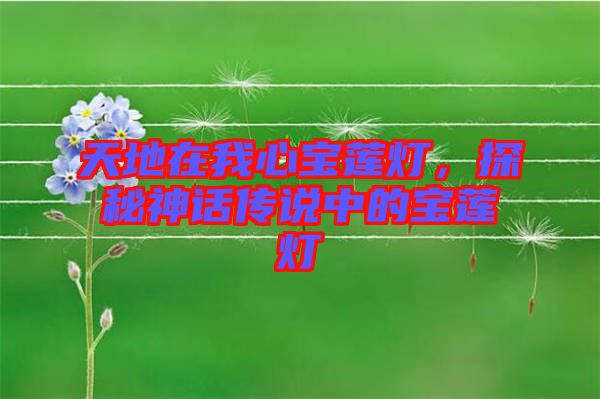 天地在我心寶蓮燈，探秘神話傳說中的寶蓮燈