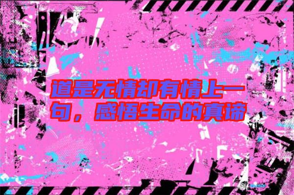 道是無(wú)情卻有情上一句，感悟生命的真諦