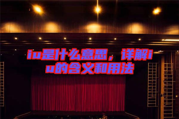 iu是什么意思，詳解iu的含義和用法