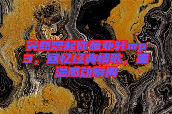突然想起你蕭亞軒mp3，回憶經典情歌，重溫感動瞬間