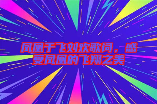 鳳凰于飛劉歡歌詞，感受鳳凰的飛翔之美