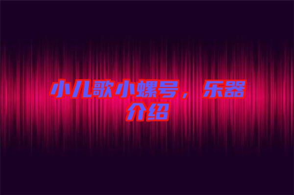 小兒歌小螺號，樂器介紹