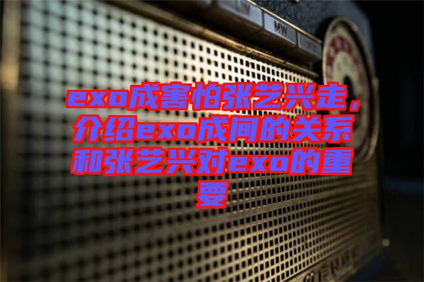 exo成害怕張藝興走，介紹exo成間的關系和張藝興對exo的重要