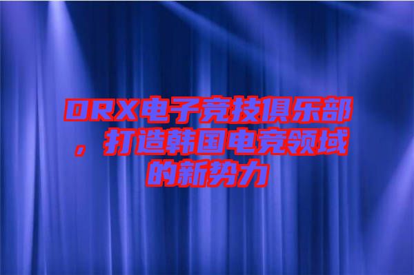 DRX電子競技俱樂部，打造韓國電競領域的新勢力