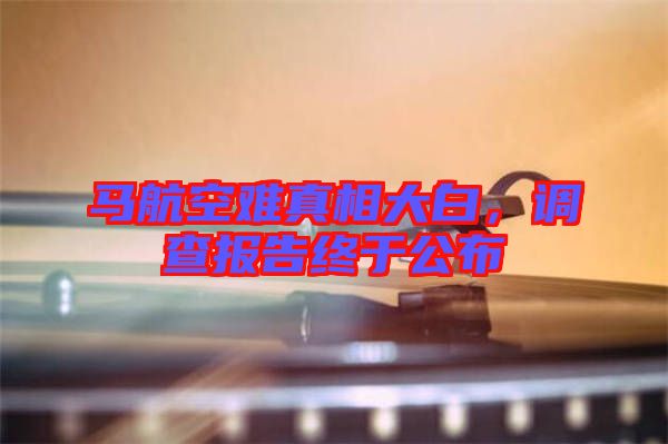 馬航空難真相大白，調查報告終于公布