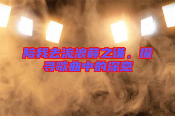 陪我去流浪薛之謙，探尋歌曲中的深意