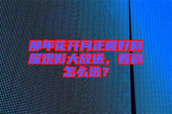 那年花開月正圓好劇屋觀影大放送，看劇怎么選？