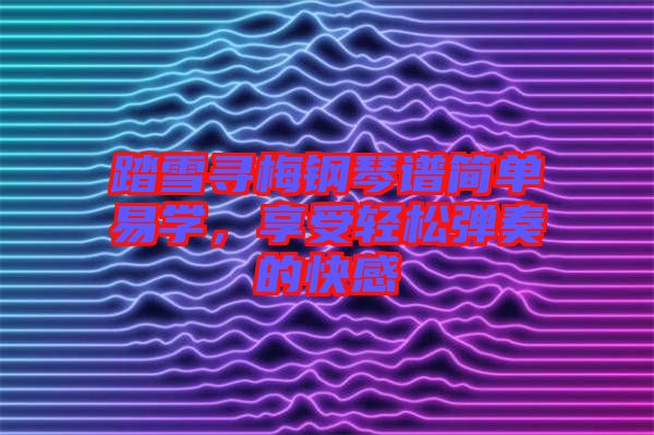 踏雪尋梅鋼琴譜簡單易學，享受輕松彈奏的快感