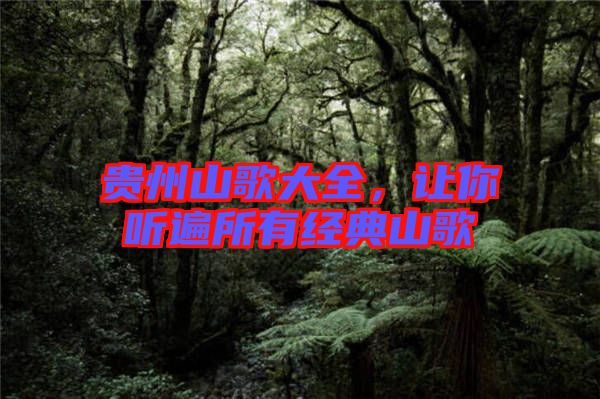貴州山歌大全，讓你聽遍所有經典山歌