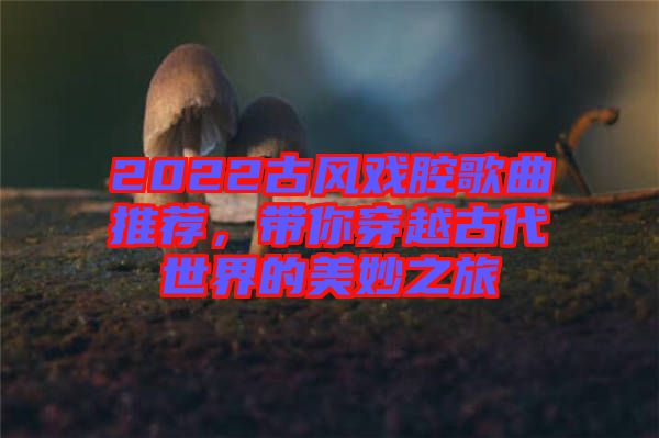 2022古風戲腔歌曲推薦，帶你穿越古代世界的美妙之旅