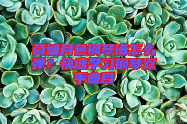 荷塘月色鋼琴譜怎么彈？快速學習鋼琴雙手曲目
