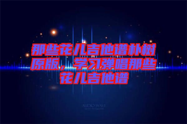 那些花兒吉他譜樸樹原版，學習彈唱那些花兒吉他譜