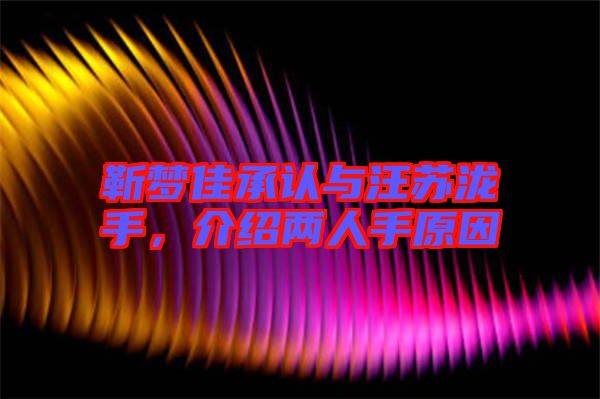 靳夢佳承認與汪蘇瀧手，介紹兩人手原因
